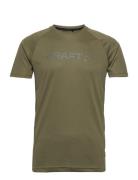 Core Essence Logo Tee M Sport T-shirts Short-sleeved Khaki Green Craft