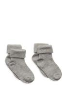 Minymo Baby Rib Sock W. Fold Grå