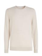 Calvin Klein Superior Wool Crew Neck Sweater Kräm