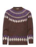 Crcherry Knit Pullover Tops Knitwear Jumpers Multi/patterned Cream