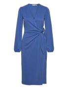 Catjaiw Wrap Dress Knälång Klänning Blue InWear