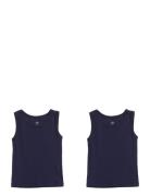 Copenhagen Colors Rib Jersey 2-Pack Tank-Toppar Marinblå