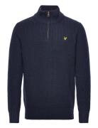 Lyle & Scott Ribbed Quarter Zip Jumper Marinblå