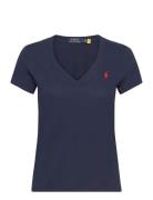 Polo Ralph Lauren Cotton Jersey V-Neck Tee Marinblå