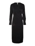 YAS Yaspella Ls Wrap Midi Dress S. Noos Svart