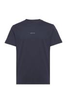 Selected Homme Slhaspen Print Ss O-Neck Tee Noos Marinblå