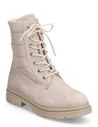 Women Boots Shoes Boots Ankle Boots Laced Boots Beige Tamaris