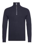 Jack & J S Jprccperfect Knit Half Zip Sn Marinblå