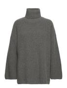 Selected Femme Slfmary Ls Long Knit Roll Neck Grå