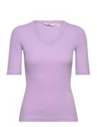 Ludmilla Ss Tee Gots Tops T-shirts & Tops Short-sleeved Purple Basic A...