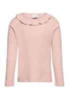 Top Drop Needle Frill Collar Tops T-shirts Long-sleeved T-shirts Pink ...