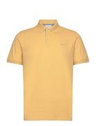 Reg Contrast Pique Ss Polo Tops Polos Short-sleeved Yellow GANT