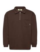Dom Half-Zip Sweat Designers Sweat-shirts & Hoodies Sweat-shirts Brown...