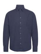 Bs Cotton Casual Modern Fit Shirt Tops Shirts Casual Navy Bruun & Sten...