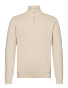 Selected Homme Slhdane Ls Knit Structure Half Zip Noos Kräm