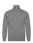 Casual Cotton Halfzip Tops Knitwear Half Zip Jumpers Grey GANT