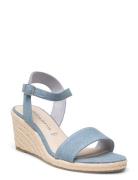 Women Sandals Sko Wedge Blue Tamaris