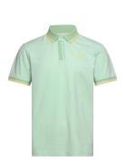 Polo With Detailed Collar Tops Polos Short-sleeved Green Tom Tailor
