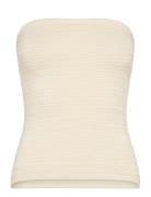 Gina Tricot Knitted Tube Top Kräm