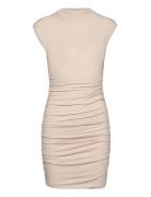 Gina Tricot Soft Touch Funnel Neck Dress Beige