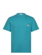 Basic Pocket T-Shirt Héritage Tops T-shirts Short-sleeved Blue Armor L...