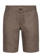 Mango Slim-Fit 100% Linen Bermuda Shorts Brun