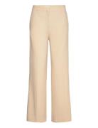 Mango Low-Waist Wideleg Trousers Beige