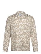 Lindbergh Leaf Aop Shirt L/S Beige