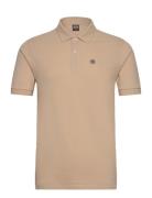 Mens Knitted Shirt Tops Polos Short-sleeved Beige Colmar