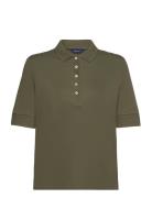 GANT D1. Detail Collar Ss Polo Pique Khaki Green