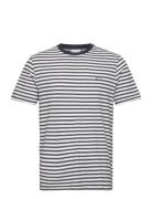 GANT Striped Ss T-Shirt Marinblå