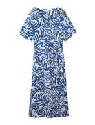 Tom Tailor Printed Wrap Dress Blå