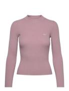 Crew Rib Sweater Keepsake Lila Tops T-shirts & Tops Long-sleeved Pink ...