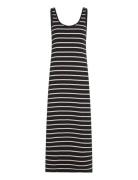 Mango Cut-Out Striped Dress Svart