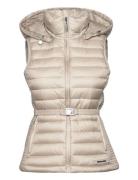 Calvin Klein Lw Padded Waist Smocking Vest Kräm