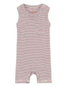 Copenhagen Colors Striped Short Romper Rosa