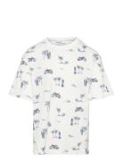 Mango Printed Cotton-Blend T-Shirt Vit