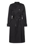 Lauren Ralph Lauren Double-Breasted Belted Trench Coat Svart