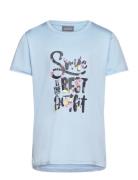 Color Kids T-Shirt W. Print -S/S, Girl Blå