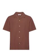 Mango Regular-Fit 100% Seersucker Cotton Shirt Brun