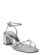 Mango Metallic Straps Sandals Silver