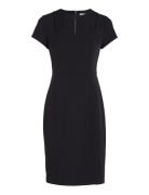 Calvin Klein Scuba Crepe Ss Cut Out Dress Svart