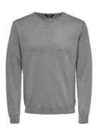 ONLY & SONS Onswyler Life Reg 14 Ls Crew Knit Noos Grå