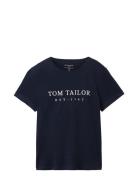 Tom Tailor T-Shirt Logo Print Marinblå