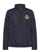 Lauren Ralph Lauren Crest-Patch Quilted Mockneck Jacket Marinblå