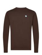 Knowledge Cotton Apparel Viggo Badge Long Sleeve - Regenerat Brun