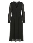 Vila Vifalia V-Neck L/S Midi Dress - Noos Svart