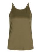 ZEBDIA Women Sports Strap Top Khaki Green