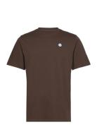 Knowledge Cotton Apparel Loke Badge Tee - Regenerative Organ Brun