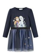 Name It Nmfobaja Frozen Ls Dress Wdi Marinblå